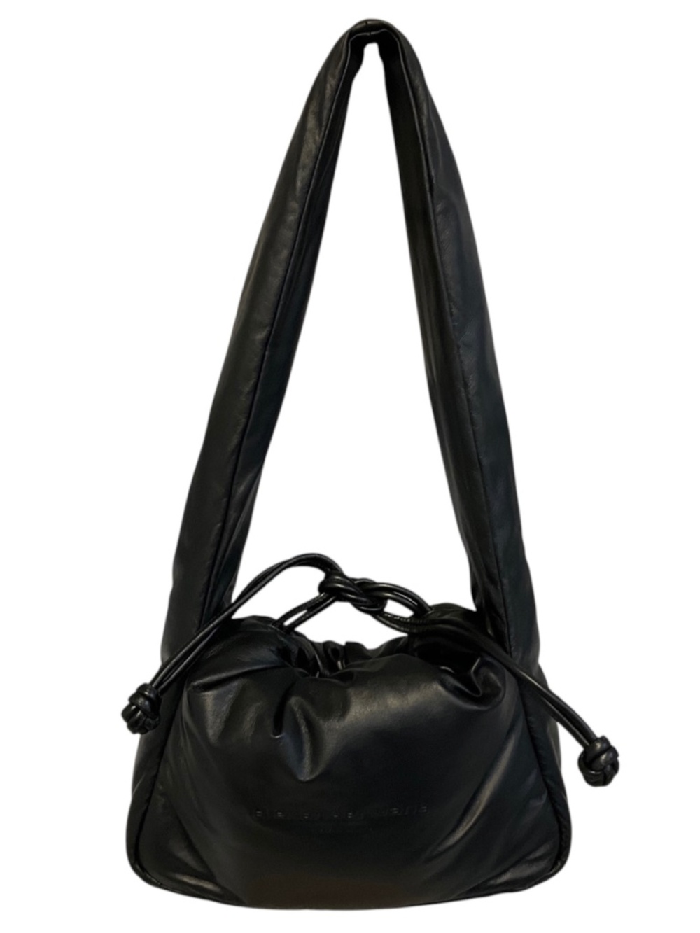 ALEXANDER WANG BLACK BUTTERY LEATHER RYAN PUFF SMALL BAG